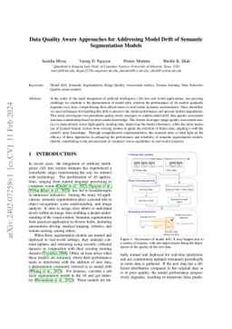 Data Quality Aware Approaches for Addressing Model Drift of Semantic
  Segmentation Models