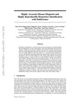 Highly Accurate Disease Diagnosis and Highly Reproducible Biomarker
  Identification with PathFormer