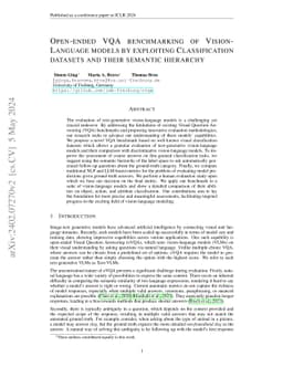 Open-ended VQA benchmarking of Vision-Language models by exploiting
  Classification datasets and their semantic hierarchy