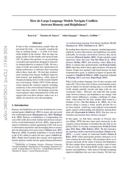 How do Large Language Models Navigate Conflicts between Honesty and
  Helpfulness?