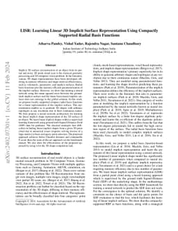 LISR: Learning Linear 3D Implicit Surface Representation Using Compactly
  Supported Radial Basis Functions