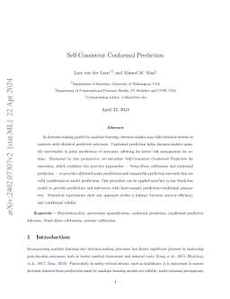 Self-Consistent Conformal Prediction