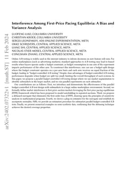 Interference Among First-Price Pacing Equilibria: A Bias and Variance Analysis