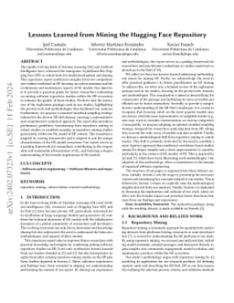 Lessons Learned from Mining the Hugging Face Repository