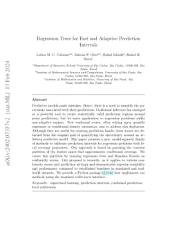 Regression Trees for Fast and Adaptive Prediction Intervals