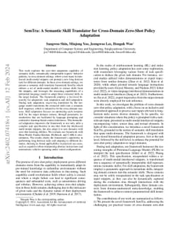 SemTra: A Semantic Skill Translator for Cross-Domain Zero-Shot Policy
  Adaptation