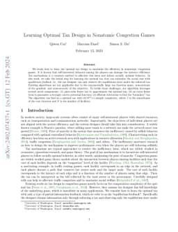 Learning Optimal Tax Design in Nonatomic Congestion Games