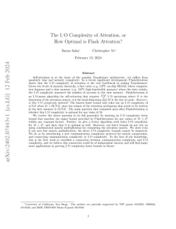The I/O Complexity of Attention, or How Optimal is Flash Attention?