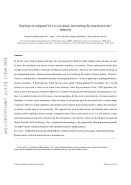 Topological safeguard for evasion attack interpreting the neural
  networks' behavior