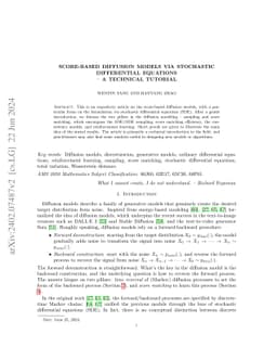 Score-based Diffusion Models via Stochastic Differential Equations -- a
  Technical Tutorial
