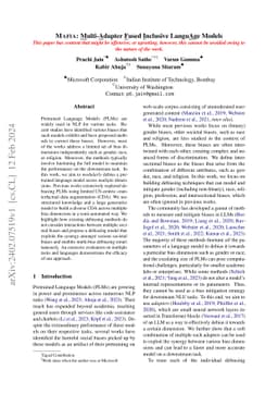 MAFIA: Multi-Adapter Fused Inclusive LanguAge Models