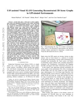 UAV-assisted Visual SLAM Generating Reconstructed 3D Scene Graphs in
  GPS-denied Environments
