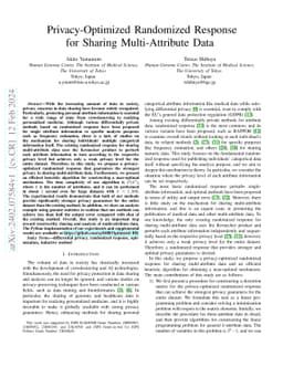 Privacy-Optimized Randomized Response for Sharing Multi-Attribute Data