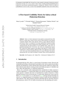 A Flow-based Credibility Metric for Safety-critical Pedestrian Detection