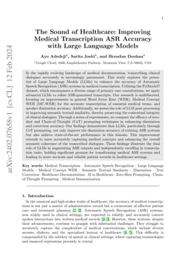 The Sound of Healthcare: Improving Medical Transcription ASR Accuracy
  with Large Language Models