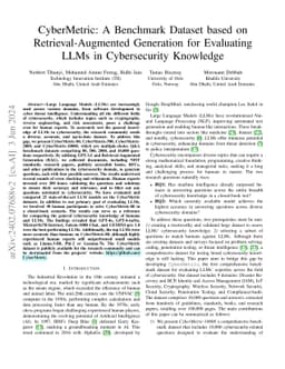 CyberMetric: A Benchmark Dataset based on Retrieval-Augmented Generation
  for Evaluating LLMs in Cybersecurity Knowledge