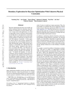 Boundary Exploration for Bayesian Optimization With Unknown Physical
  Constraints