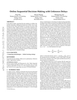 Online Sequential Decision-Making with Unknown Delays