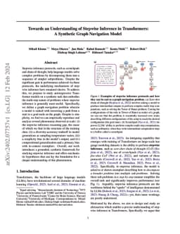 Towards an Understanding of Stepwise Inference in Transformers: A
  Synthetic Graph Navigation Model
