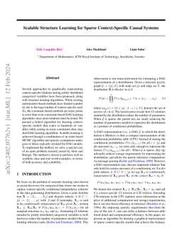 Scalable Structure Learning for Sparse Context-Specific Causal Systems