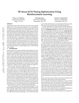 IR-Aware ECO Timing Optimization Using Reinforcement Learning