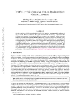 HYPO: Hyperspherical Out-of-Distribution Generalization