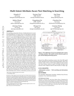 Multi-Intent Attribute-Aware Text Matching in Searching