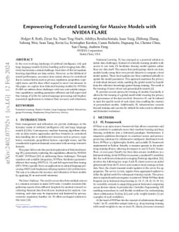 Empowering Federated Learning for Massive Models with NVIDIA FLARE