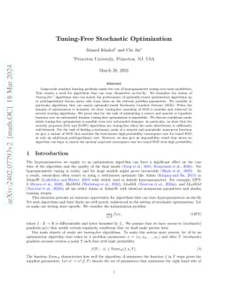 Tuning-Free Stochastic Optimization