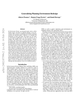 Generalising Planning Environment Redesign