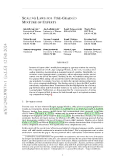 Scaling Laws for Fine-Grained Mixture of Experts