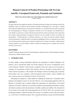 Human-Centered AI Product Prototyping with No-Code AutoML: Conceptual
  Framework, Potentials and Limitations