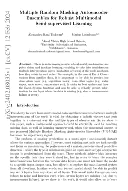 Multiple Random Masking Autoencoder Ensembles for Robust Multimodal
  Semi-supervised Learning