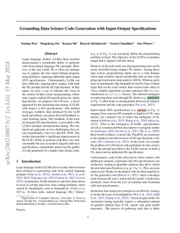Grounding Data Science Code Generation with Input-Output Specifications