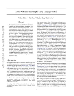 Active Preference Learning for Large Language Models