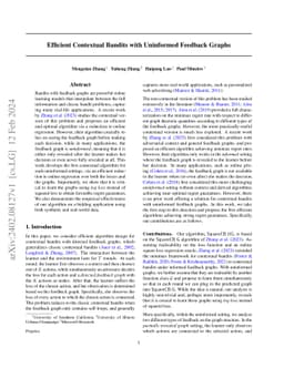 Efficient Contextual Bandits with Uninformed Feedback Graphs