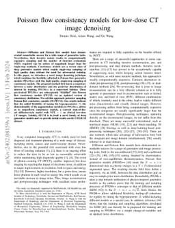 PFCM: Poisson flow consistency models for low-dose CT image denoising