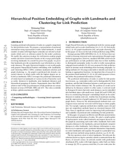 Hierarchical Position Embedding of Graphs with Landmarks and Clustering
  for Link Prediction