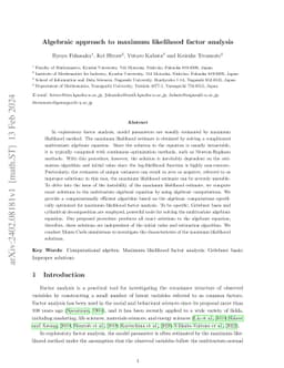 Algebraic approach to maximum likelihood factor analysis
