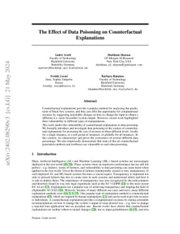 The Effect of Data Poisoning on Counterfactual Explanations
