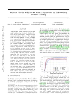 Implicit Bias in Noisy-SGD: With Applications to Differentially Private
  Training