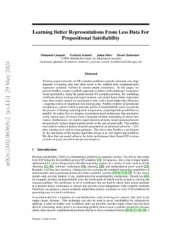 Learning Better Representations From Less Data For Propositional
  Satisfiability
