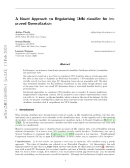 A Novel Approach to Regularising 1NN classifier for Improved
  Generalization
