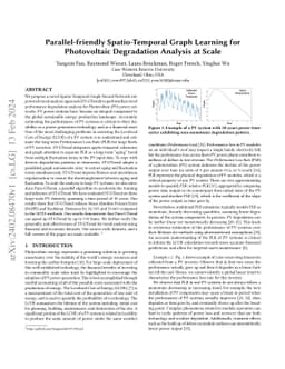 Parallel-friendly Spatio-Temporal Graph Learning for Photovoltaic
  Degradation Analysis at Scale