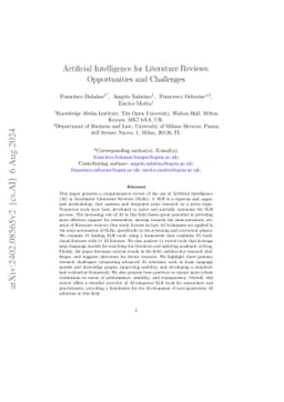 Artificial Intelligence for Literature Reviews: Opportunities and
  Challenges