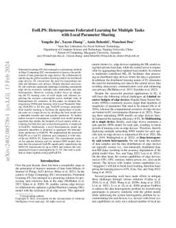 FedLPS: Heterogeneous Federated Learning for Multiple Tasks with Local
  Parameter Sharing