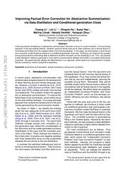 Improving Factual Error Correction for Abstractive Summarization via
  Data Distillation and Conditional-generation Cloze