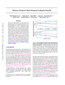 Mixtures of Experts Unlock Parameter Scaling for Deep RL