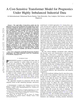 A Cost-Sensitive Transformer Model for Prognostics Under Highly
  Imbalanced Industrial Data