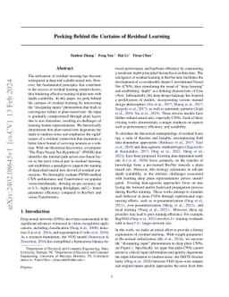 Peeking Behind the Curtains of Residual Learning
